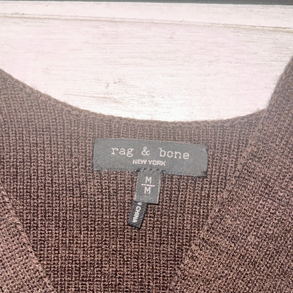 Rag & Bone Selah Ribbed Wool-blended Tank in Chocolate - Picture 5 of 6